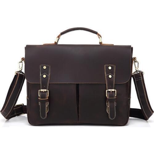 Men Handbags Retro Genuine Leather High Quality Bag Men Buiniess Travel Shoulder Bags
