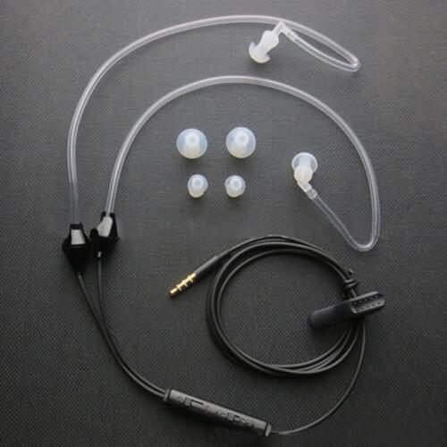 Woopower In-ear Earphone with Built-in MIC Stereo Air Tube Anti-radiation Headset Radiation Proof Earphone With 3.5mm Plug
