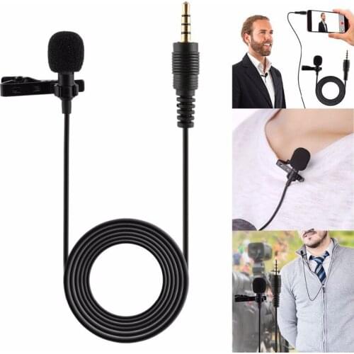 Wholesale 200pcs/lot 3.5mm Clip-on Lapel Lavalier small Microphone For Smart Phone PC Laptop with Splitter in opp bag package