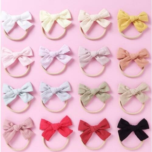 Candy Color Stripe Hair Bands For Baby Cute Headbands For Infant Thin Nylon Cotton Linen Girls Bows Hair Accessories Headband