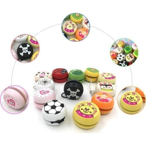Child Yoyo Ball Cute Animal Prints Wooden Yoyo Toys Ladybug Toys Kids Yo-Yo Creative Yo Yo Toys For Kids Gift
