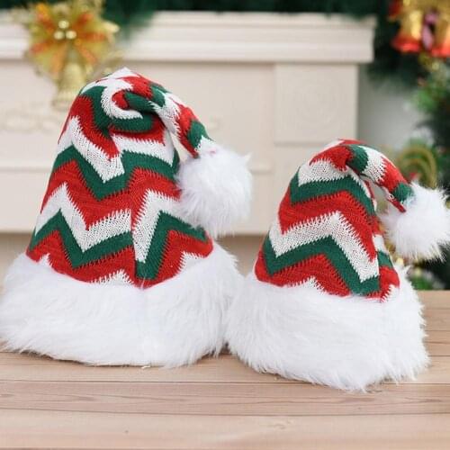 5 Styles Christmas Hat Eye-catching Long Lasting Skin-friendly Wear Resistant Fabric Merry Christmas Plush Warm Hat for Home