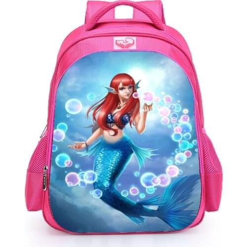 Disney Little Mermaid Ariel Backpack Princess Kids School Bag Double layer Schoolbag Book Bags for Teen Girls mochila Bolsa