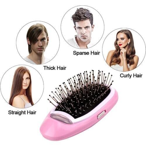 Portable Electric Hairbrush Combs Anti-static Hair Brush Negative Ion Massage Comb Hairdressing Straight Styling Hair Comb Tools