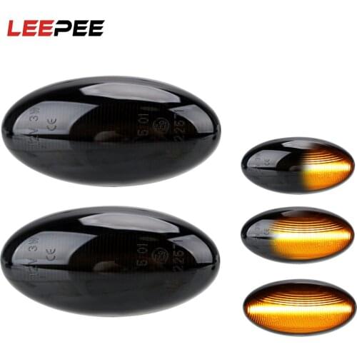 LEEPEE 2 Pieces LED Car Dynamic Side Marker Flowing Water Turn Signal Light For Peugeot 307 206 207 407 107 For Citroen C1 C2 C3
