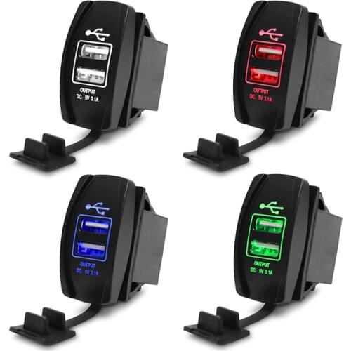 Universal Dual USB Car Charger Power Adapter 12-24 V 3.1A Dual USB Socket Charger For IPhone 11 X7 8 Ipad Samsung Tablet