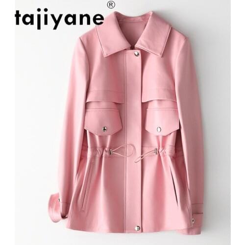 Jacket Leather Real Women Genuine Sheepskin Coats High Quality Woman 100% Sheep Skin Clothes Long Veste Femme TN1925