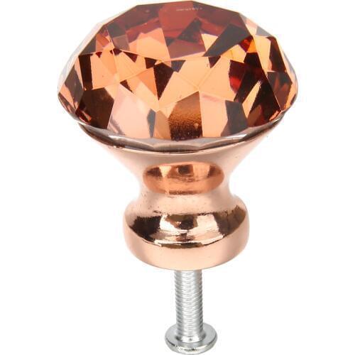 1PC Crystal Furniture Pull Handle Rose Gold Cabinet Drawer Door Knob Dresser Pulls Closet Decoration