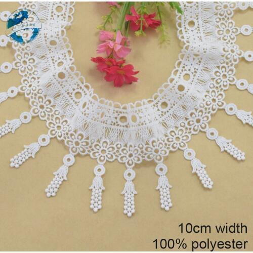 10cm white polyester embroidery lace french lace ribbon fabric guipure diy trims warp knitting sewing Accessories#3834