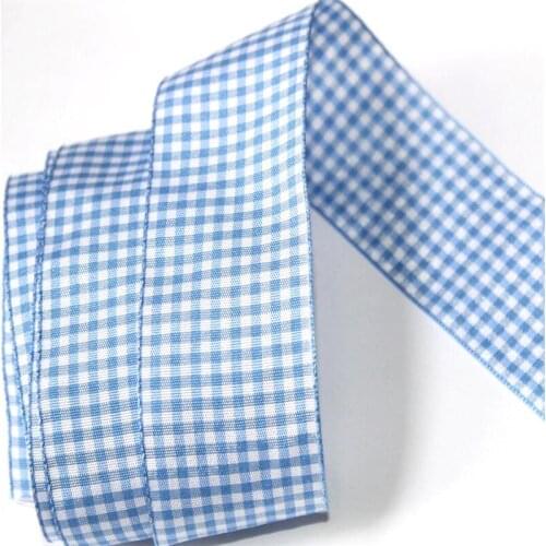 100% polyester Plaid Ribbons scottish Gift hair bows Tartan Gingham Ribbon Accessory A063