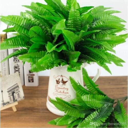 100Pcs/lot Artificial Flower Leaves Plants Pretty Fake Lifelike Plastic Persian Grass Lysimachia Fern floral decorations supplie