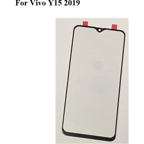 2PCS For Vivo Y15 2019 Front LCD Glass Lens touchscreen Y 15 2019 Touch screen Panel Screen Glass without flex VivoY15 2019