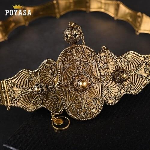 2019 Free Shipping Caucasus Ethnic old-gold belt for women Caucasus traditional wedding waist chain for women