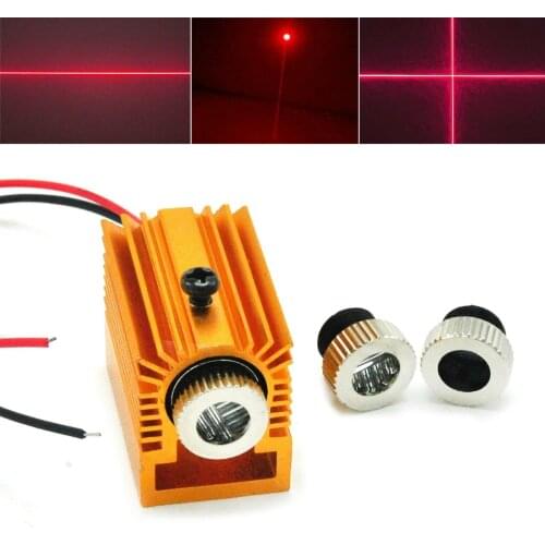 3in1 650nm 100mW Dot Line Cross Laser Diode Module Focusable Lens Head with Heatsink Holder Cooling