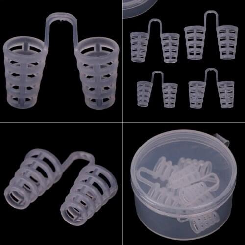 4pcs Healthy Sleeping Aid Equipment Stop Snoring Magnetic Anti Snore Apnea Nose Clip Mini Transparent Anti-Snoring Device