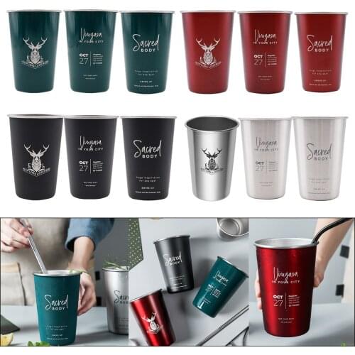 500ml Cold Drinks Beer Mug Cup Stainless Steel Gargle Cup for Bar ater Cold Drinks Cup Household Gargle Cup