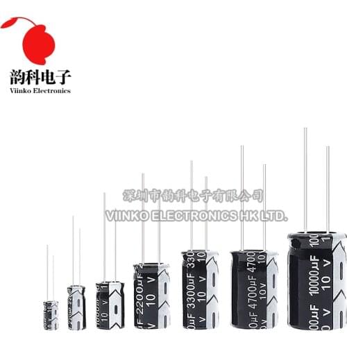 10V Aluminum Electrolytic Capacitor 100UF 220UF 330UF 470UF 680UF 1000UF 2200UF 3300UF 4700UF 10000UF