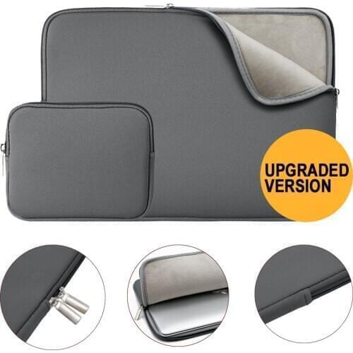 Rainyear Laptop Bag Sleeve Case 11,13,14,15,15.6 Inch Zipper Tablet Cover Notebook Bag For Macbook Air ASUSProtective Case Grey
