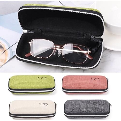 New Eyeglasses Case Sunglasses Box Glasses Pattern Eyewear Zipper Closure Simple Style Portable EVA Glasses Protective Box