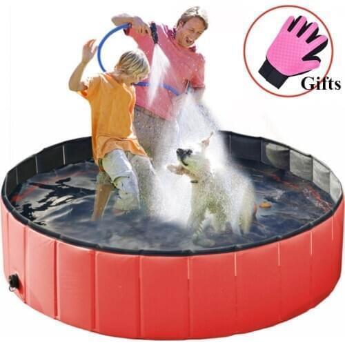 Dog Paddling Pool Foldable Pets Swimming Pool Portable Anti-slip Bathing Pools for Kids Dogs Cats Bathtub Outdoor Playing Pool