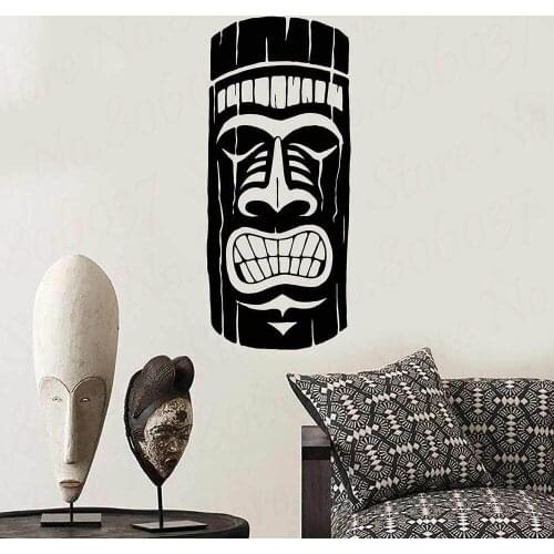 Ancient African Mayan Mask Ethnic Style vinyl wall decal home decor diy art mural wallpaper WL1650