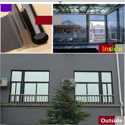 HOHOFILM 1.52x30m Grey&Silver Mirror Window Sticker Window Film Privacy Solar Reflective cool summer Heat proof 60''x100ft