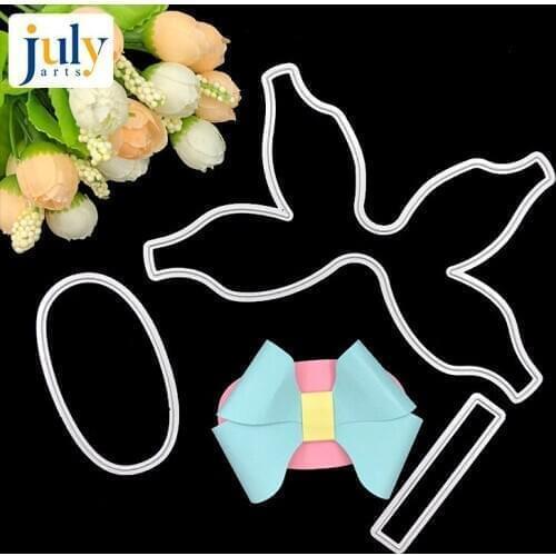 Julyarts Bowknot Cutting Dies Ellipse Bow Metal Cutting Dies Stencils for DIY Scrapbooking Album Paper Card Decorative