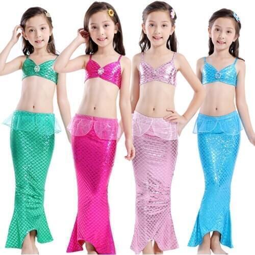 DUOJIAOYAN Girls Costume Set Anime Swimsuit Child Mermaid Tails for Swimming Party Cosplay Mermaid Costume Swimwear
