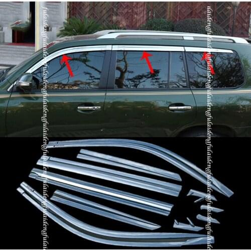 For Toyota Land Cruiser 2008-2020 ABS Chrome Window Visor Vent Shade Rain Guard Door Visor Car Styling Accessories