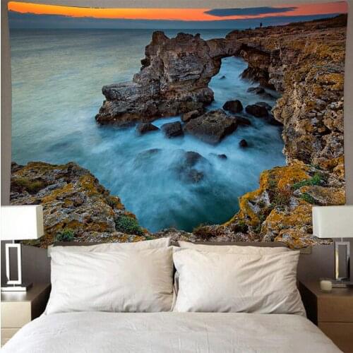 Beautiful sea reef landscape tapestry printed wall covering psychedelic wall hanging beach towel mandala thin blanket yoga