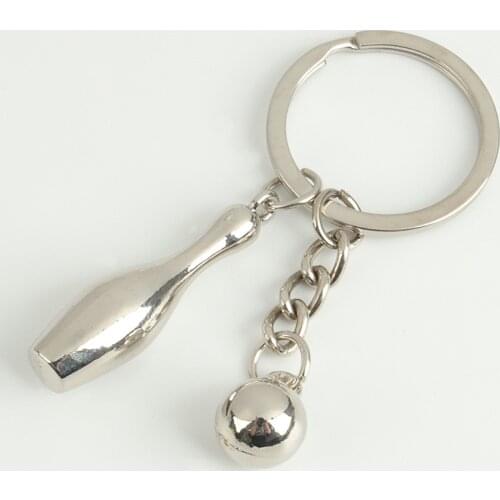 Metal Keychain Sport Key Chain - Hot Sale Mini bowling key Ring keychain keychains souvenir key Car Men and Women Gift