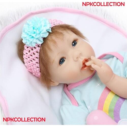 Lovely girl doll reborn 22" NPK soft silicone reborn baby dolls for children gift bebe realistic reborn bonecas