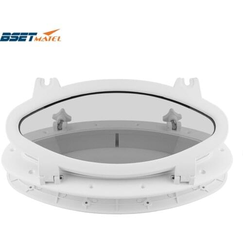Marine Boat Yacht RV Oval Shape Porthole ABS Plastic Oval Hatches Port Lights Replacement Windows Port Hole Opening Portlight