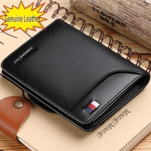 Men wallet 100% Genuine Leather purse Leather waterproof Credit Card Holder Bifold wallets Luxury design WILLIAMPOLO wallets