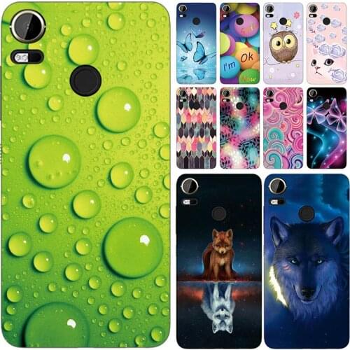 Soft Phone Case for HTC Desire 12 Plus Cases Panda Funda Colorful Flower Silicone TPU Back Cover Shell