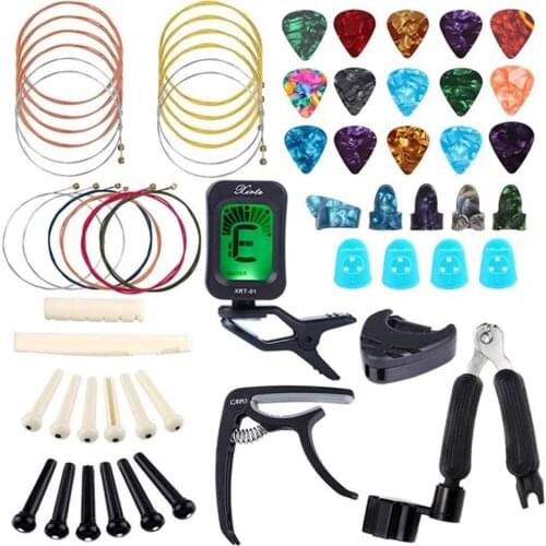 Guitar Accessories Set For Changing Strings Plastic + Stainless Steel Multifunctional Adjustable Repairing Kits