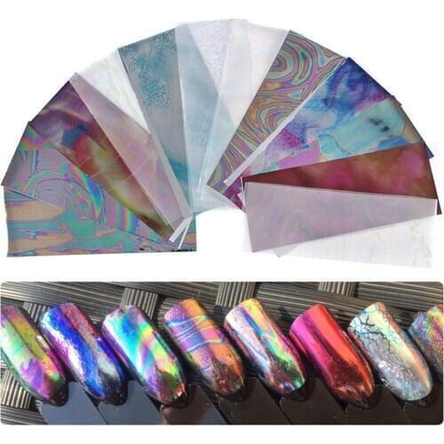 12 Pcs Multicolor Starry Sky Nail Foils Stickers Manicure DIY Transfer Sticker