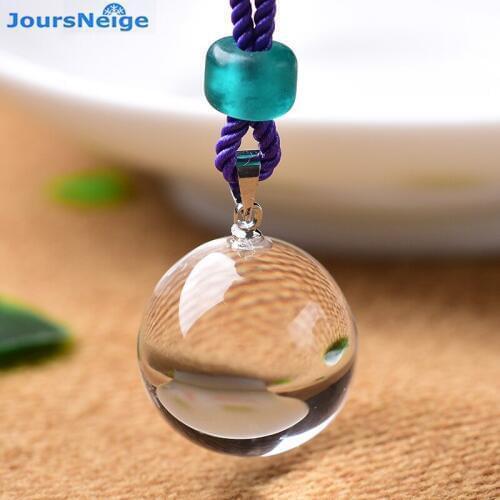Wholesale White Fine Natural Crystal Pendants Transport Ball Pendant Lucky for Women Men Crystal Necklace Crystal Jewelry