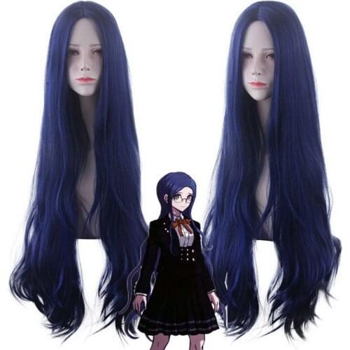 100cm Danganronpa V3 Killing Harmony Long Blue Cosplay Wig Synthetic Hair Shirogane Tsumugi Halloween Costume Party Wigs Women