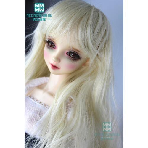 Light gold natural curly wigs Hair for dolls for 1/3 1/4 1/6 BJD/SD Accessories for dolls