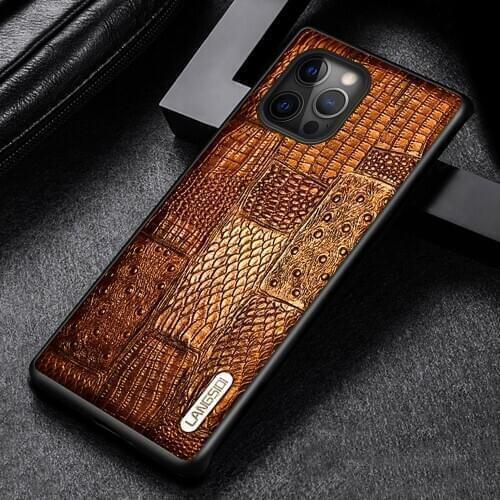 Langsidi Genuine Leather Case For Iphone 12 Pro Shockproof Back Cover For Iphone 12 Pro Max Fundas For 12 Mini Xr Xs Max 8plus