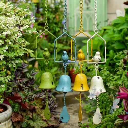 Bird rustic metal aeolian bells wind chimes