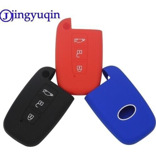 Jingyuqin Remote 3Buttons Car-Styling Key Silicone Cover Skin For Hyundai Solaris HB20 Veloster SR IX35 Accent Elantra i30 Smart