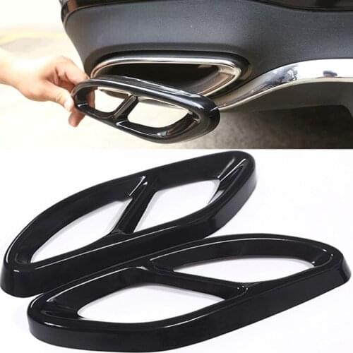 Exhaust Pipe Frame For Mercedes Benz C B E A Class GLC Car Decoration Car Tuning Styling Moldings For Car Sticker Chrome Trim