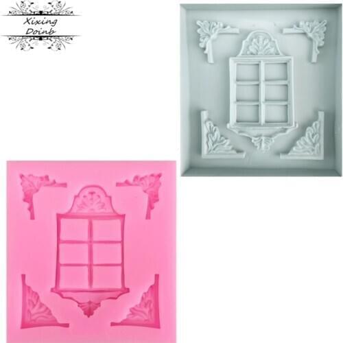 Retro Window Cake Border Silicone Molds Fondant Cake Decorating Tools Gumpaste Cupcake Chocolate Mold Kitchen Baking