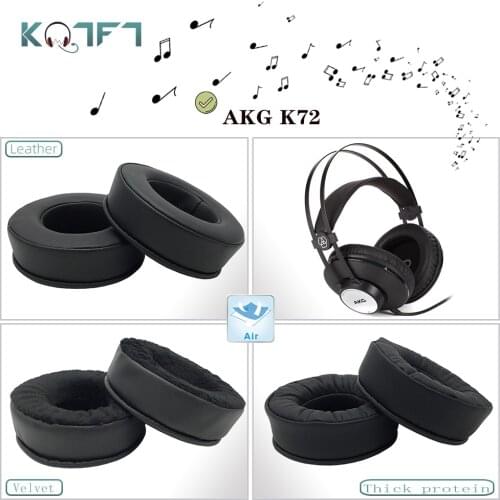 KQTFT Protein skin Velvet Replacement EarPads for AKG K72 Headphones Ear Pads Parts Earmuff Cover Cushion Cups