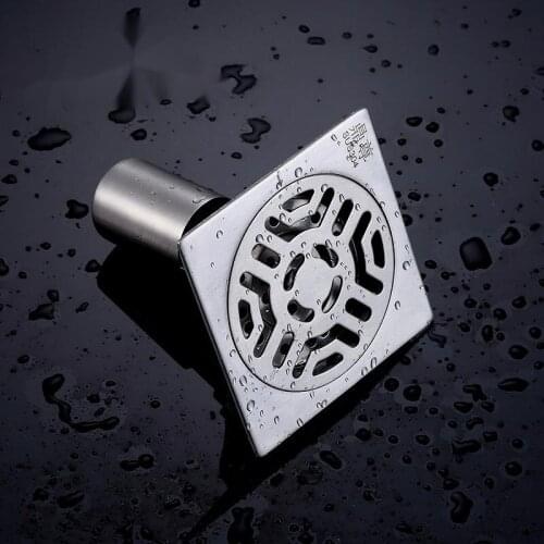 Stainless Steel Floor Drain Cover Overflow Round Anti-clogging Shower Drain Hair Catcher For Bathroom Wash Machine Toilet Sewer