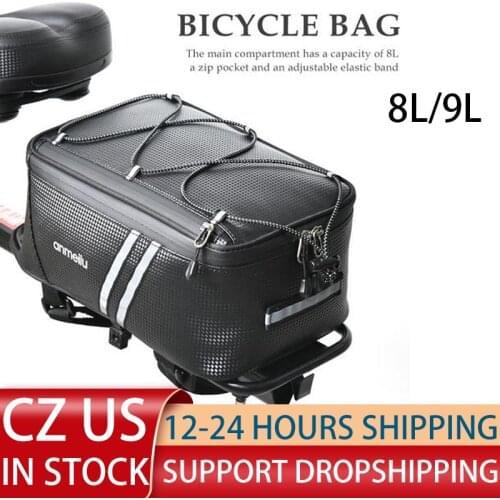 8L Motorcycles Bag Trunk Bag PU Waterproof Bicycle Trunk Bag Cycling Rack Pack Bike Rear Bag Frame Accessories Behind Seat