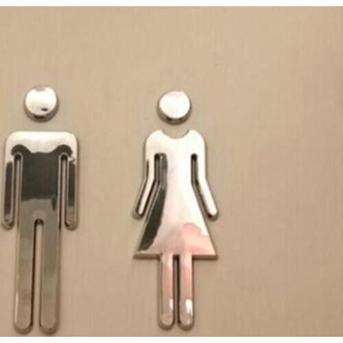Toilet Sign Toilet /Loo Signage Bathroom /WC Door Wall Sign MAN & WOMAN Plastic Board Prompt Sign 2020 New