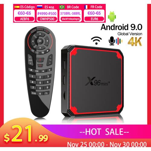X96MiNi Plus Android 9.0 TV Box Amlogic S905W4 Quad Core Amlogic W1 2.4G & 5G Wifi Set Top Box Mali-450MP GPU Set Top Box